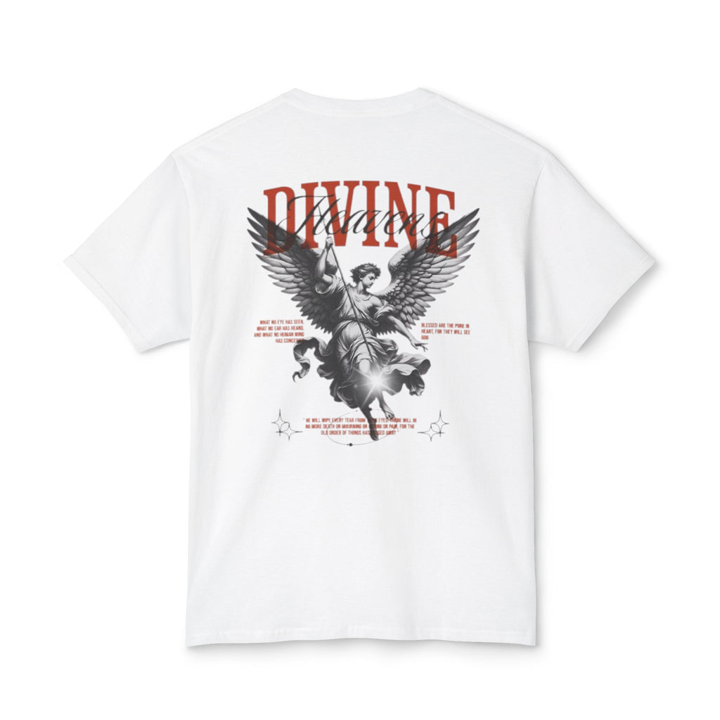 T-Shirt — 'DIVINE' Angel Back Print Chest Crown Logo
