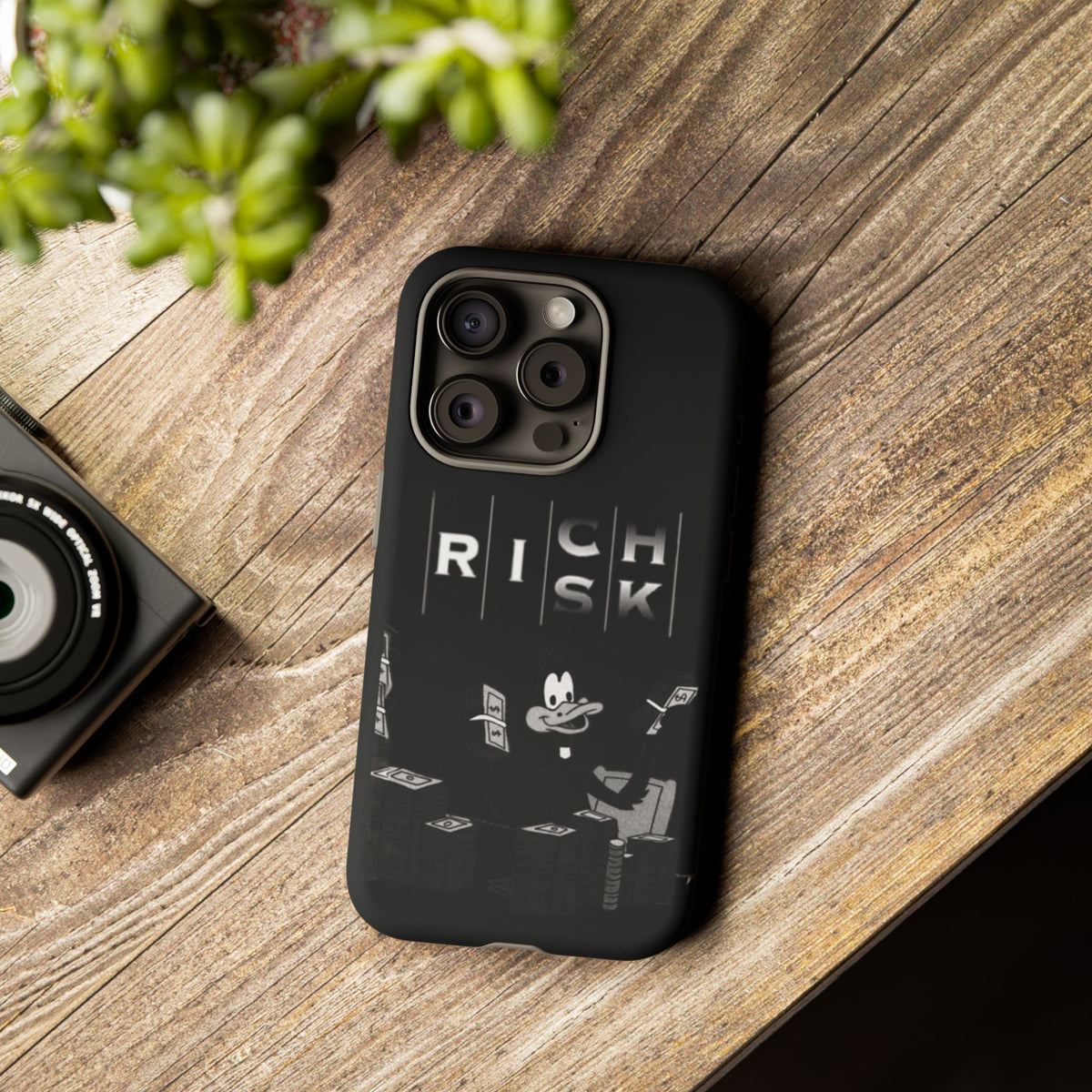 Rich Risk Phone Case — Vintage Money Cartoon Protective Case