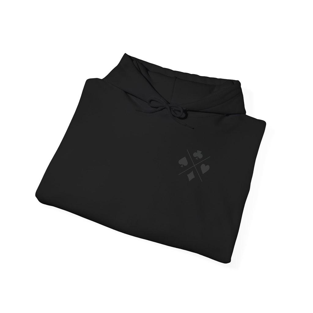 Minimal Card Suits Hoodie – Small Four Suits Chest Design