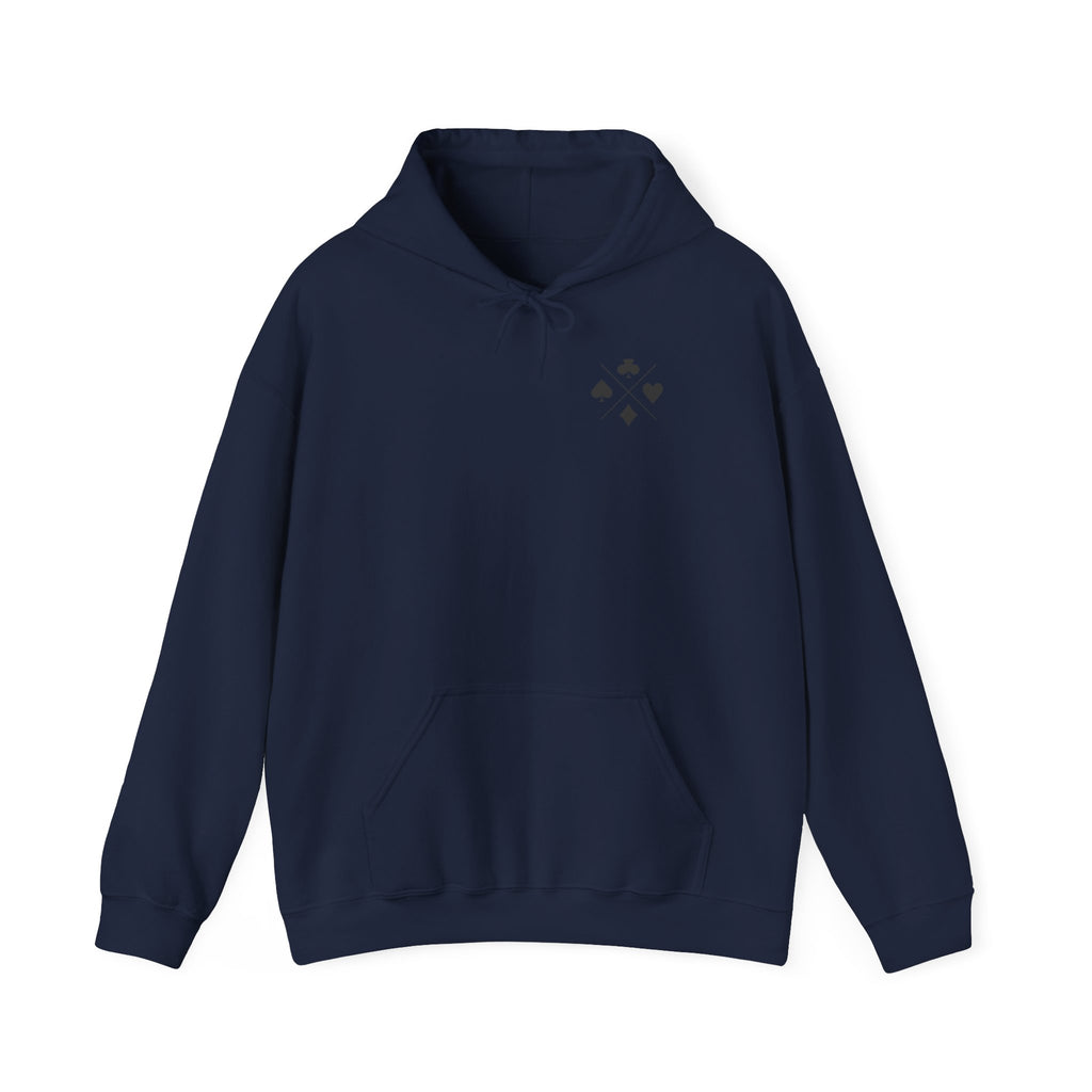 Minimal Card Suits Hoodie – Small Four Suits Chest Design