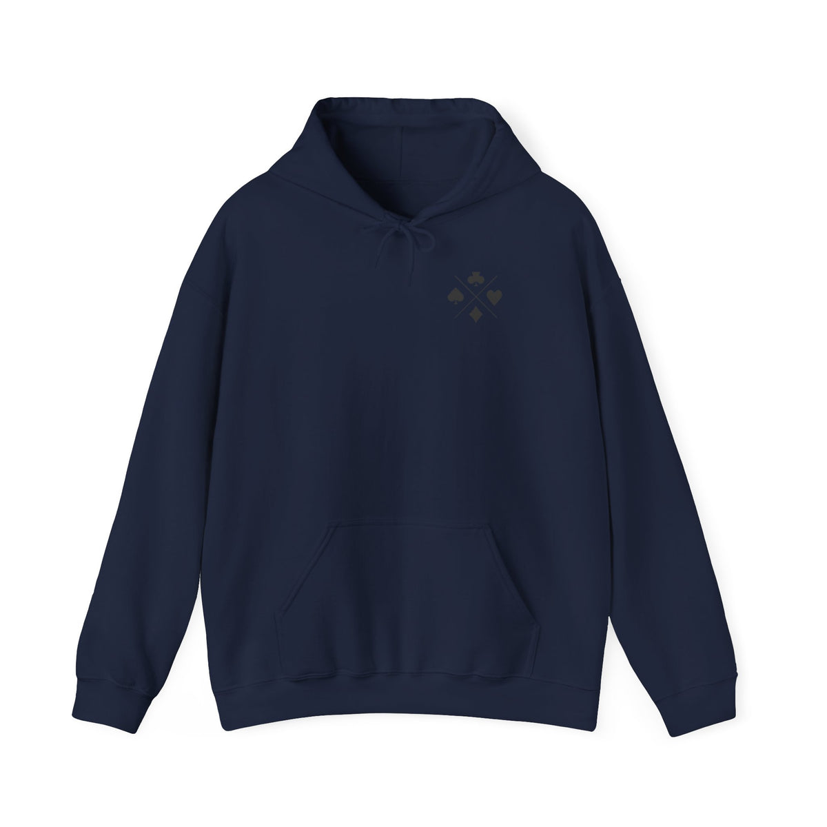 Minimal Card Suits Hoodie – Small Four Suits Chest Design