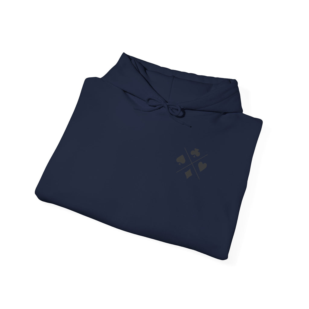 Minimal Card Suits Hoodie – Small Four Suits Chest Design