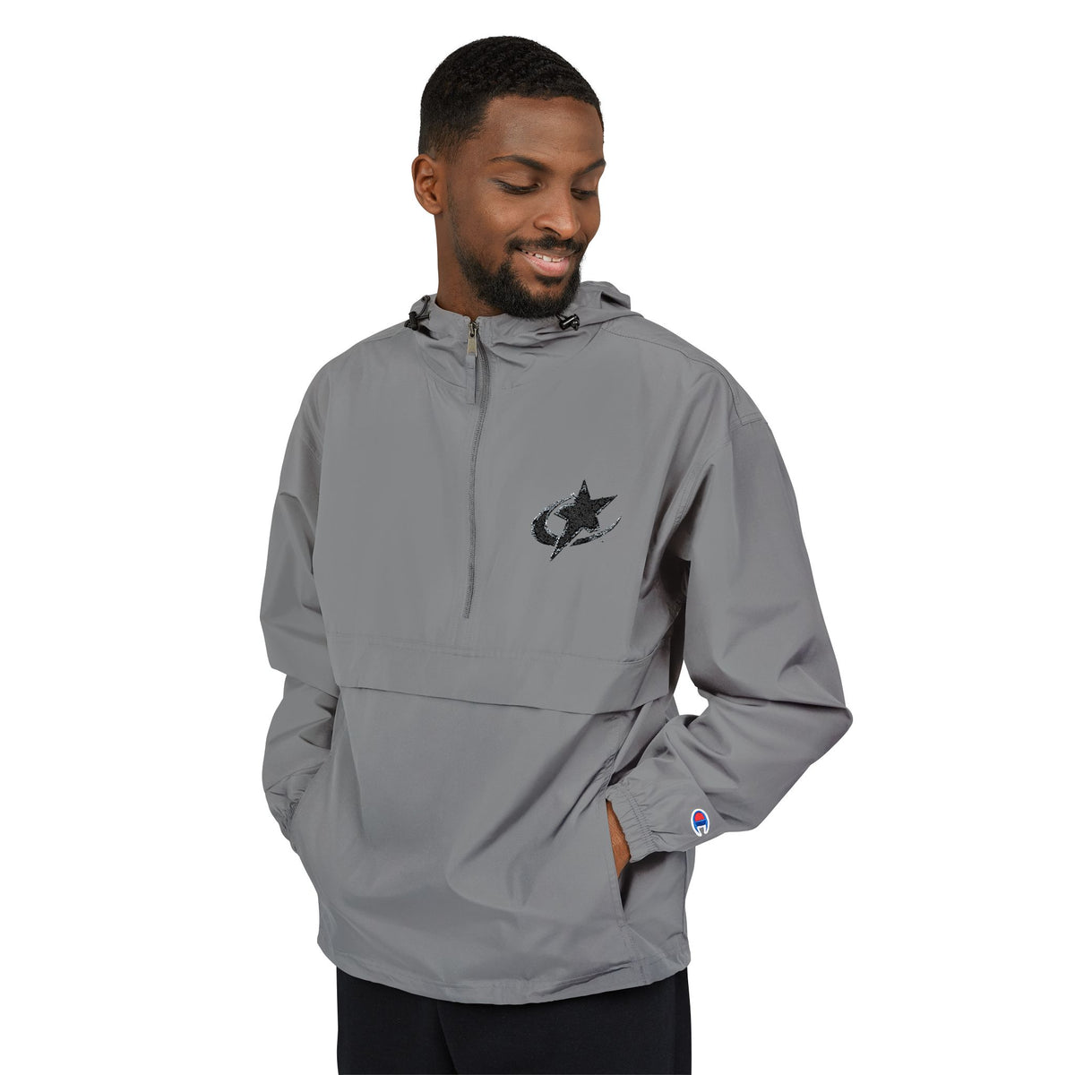 Packable Jacket — Grey Champion Windbreaker