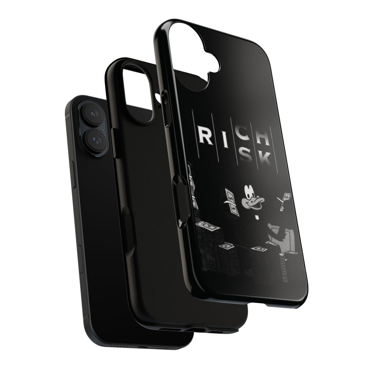 Rich Risk Phone Case — Vintage Money Cartoon Protective Case