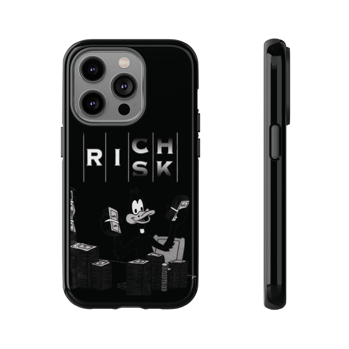 Rich Risk Phone Case — Vintage Money Cartoon Protective Case