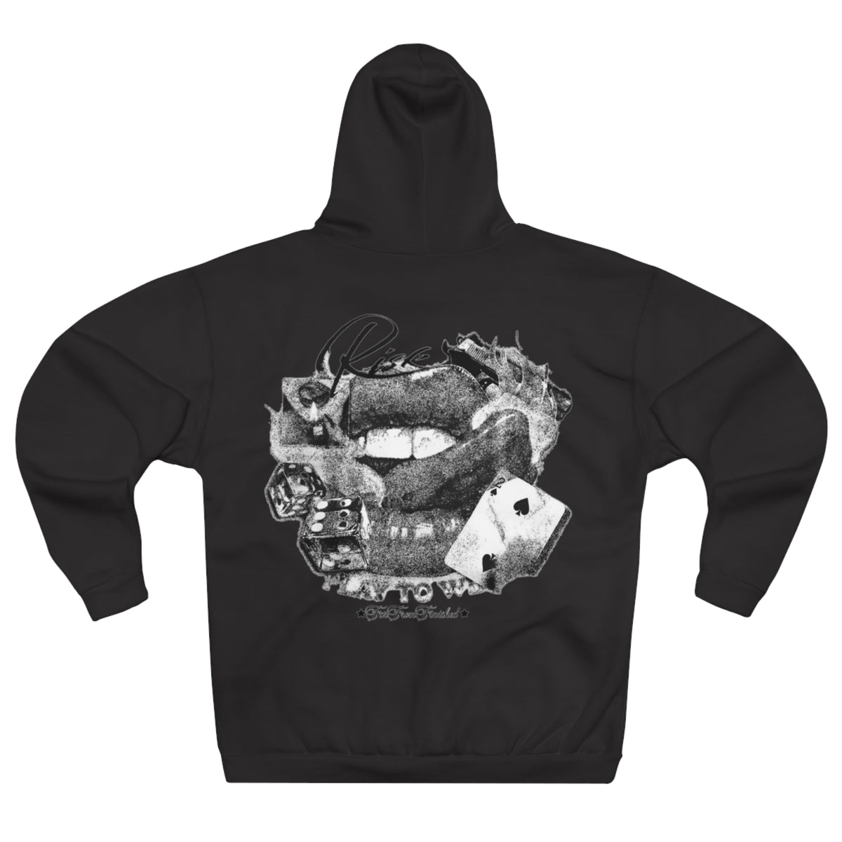 Rise To Win Hoodie — Vintage Poker Lips Graphic Pullover