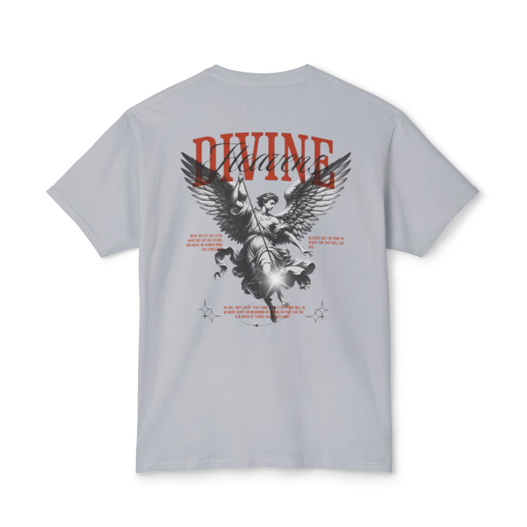 T-Shirt — 'DIVINE' Angel Back Print Chest Crown Logo