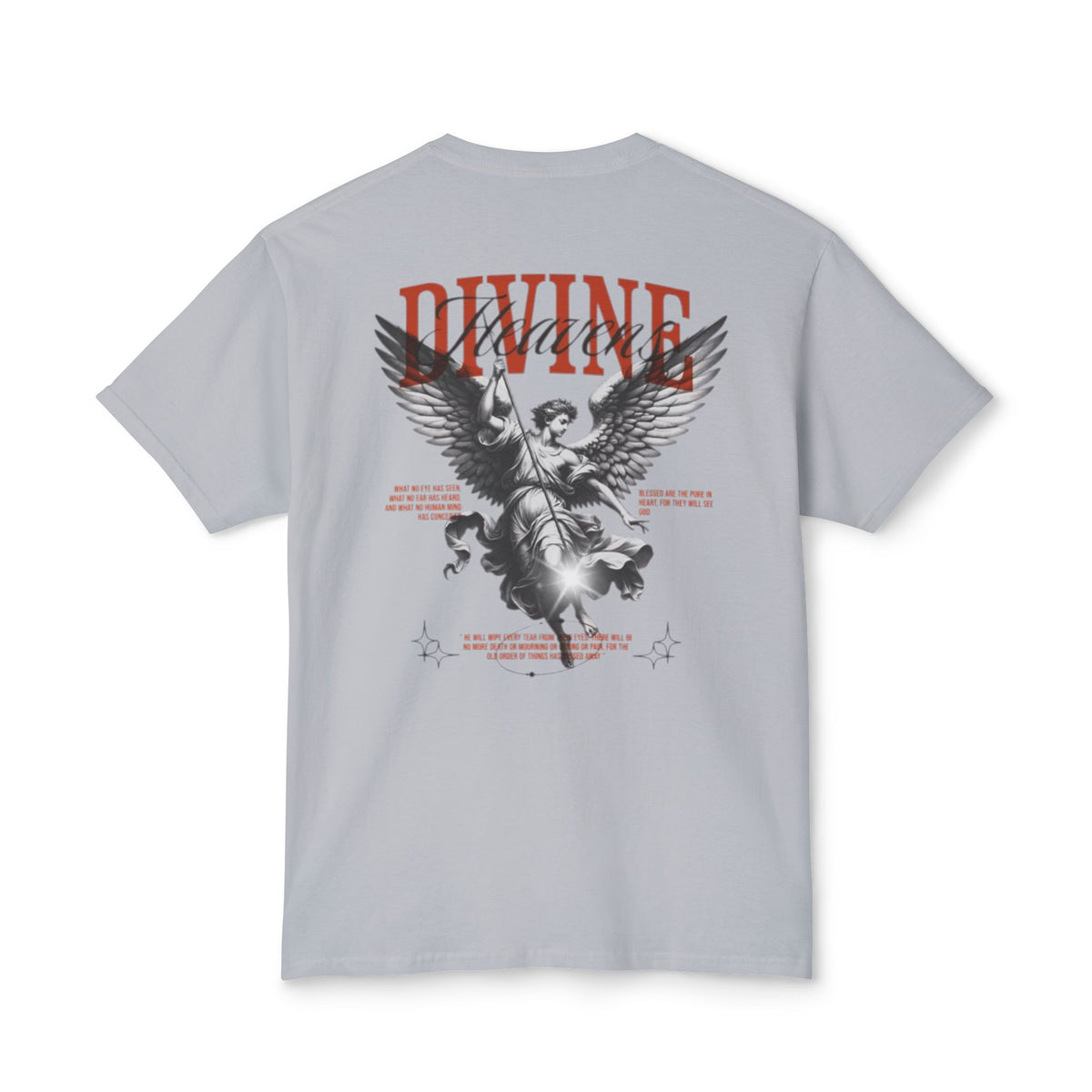 T-Shirt — 'DIVINE' Angel Back Print Chest Crown Logo