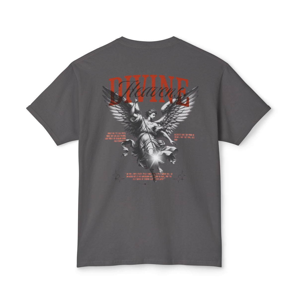 T-Shirt — 'DIVINE' Angel Back Print Chest Crown Logo