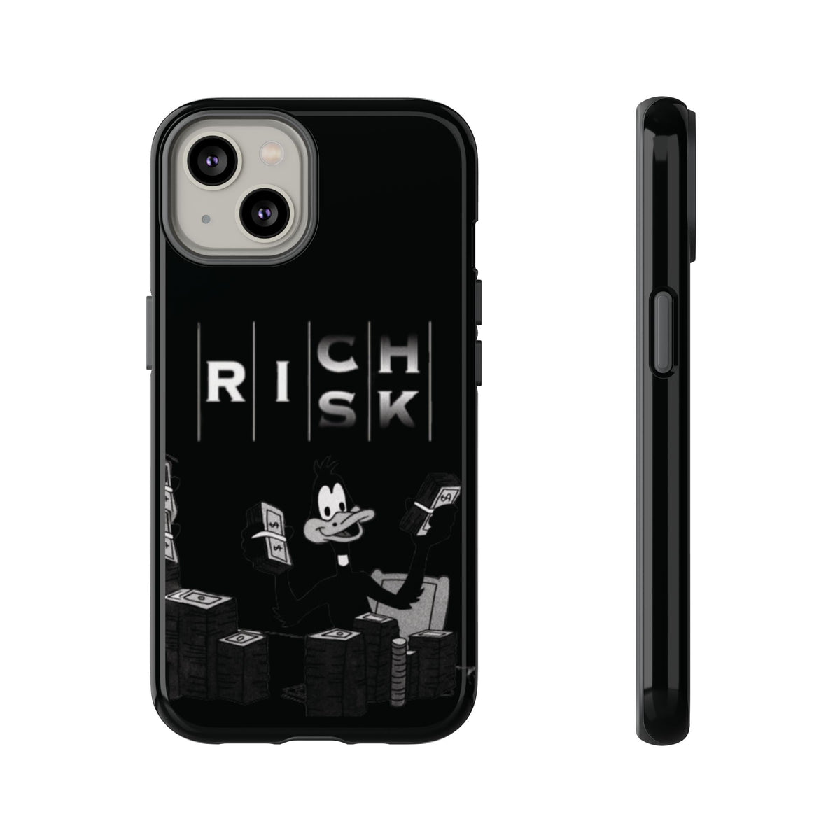 Rich Risk Phone Case — Vintage Money Cartoon Protective Case