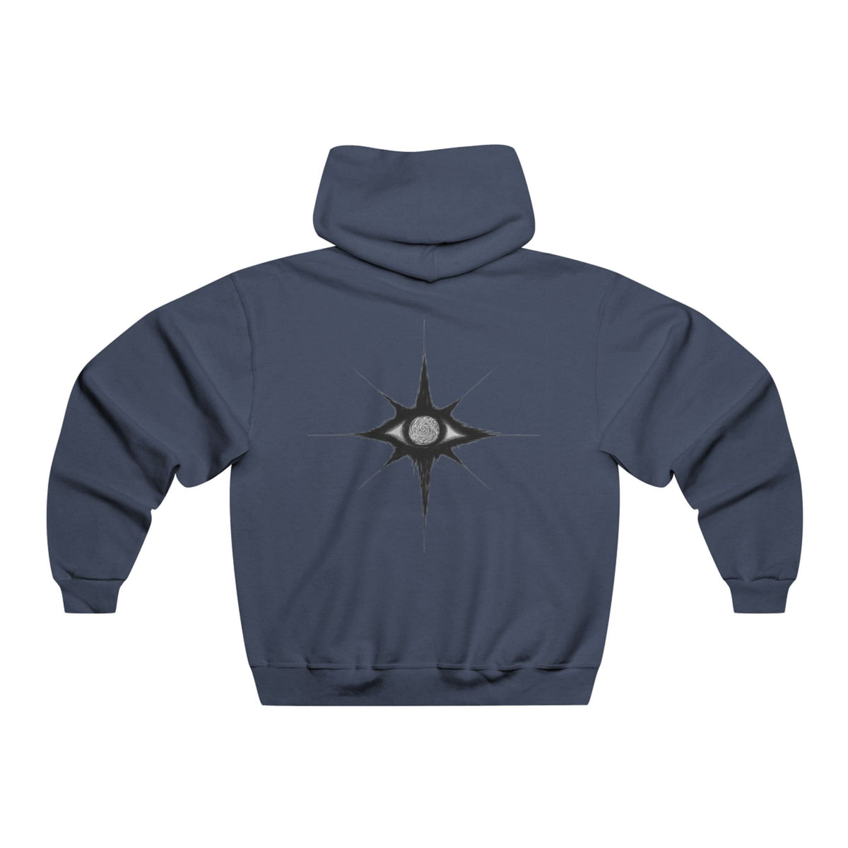 Tribal Star Hoodie — Gothic Black Graphic Hooded Sweatshirt