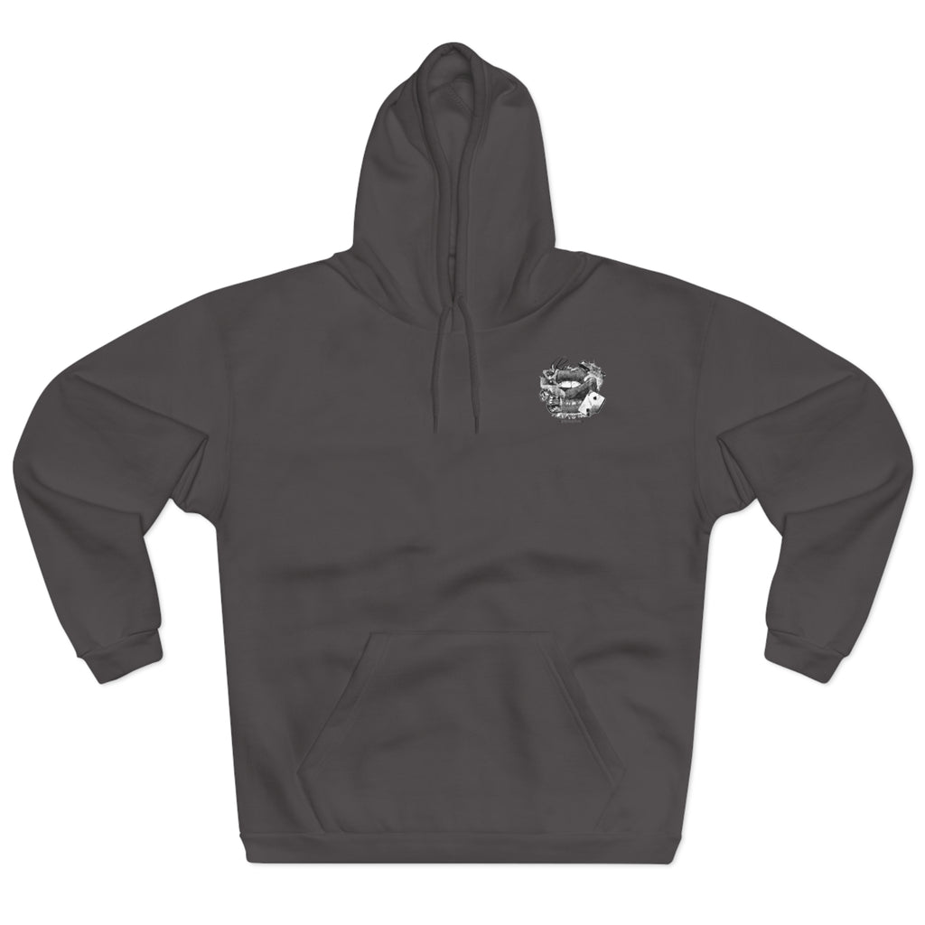 Rise To Win Hoodie — Vintage Poker Lips Graphic Pullover