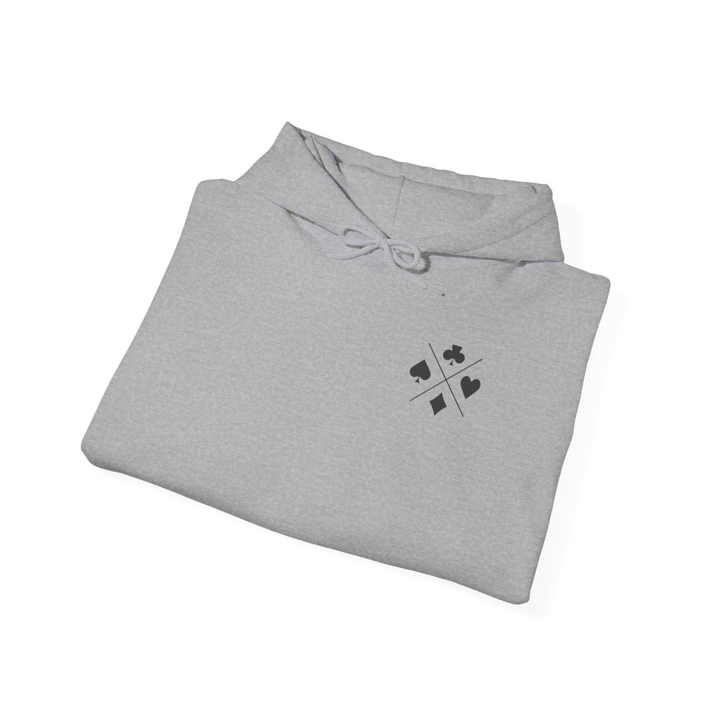 Minimal Card Suits Hoodie – Small Four Suits Chest Design