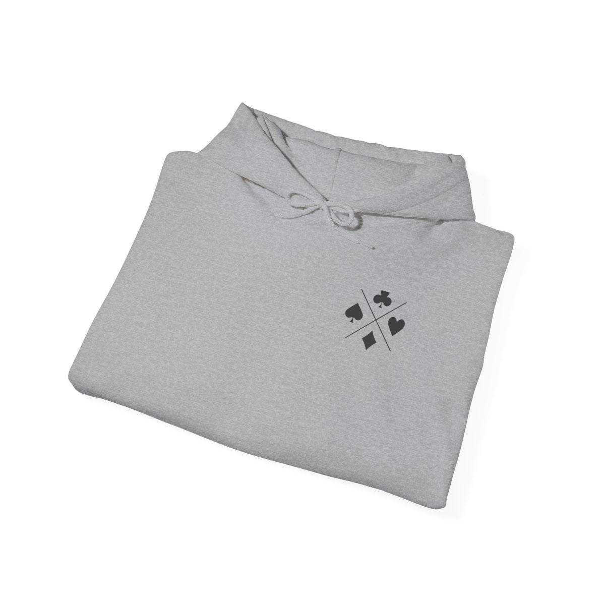 Minimal Card Suits Hoodie – Small Four Suits Chest Design
