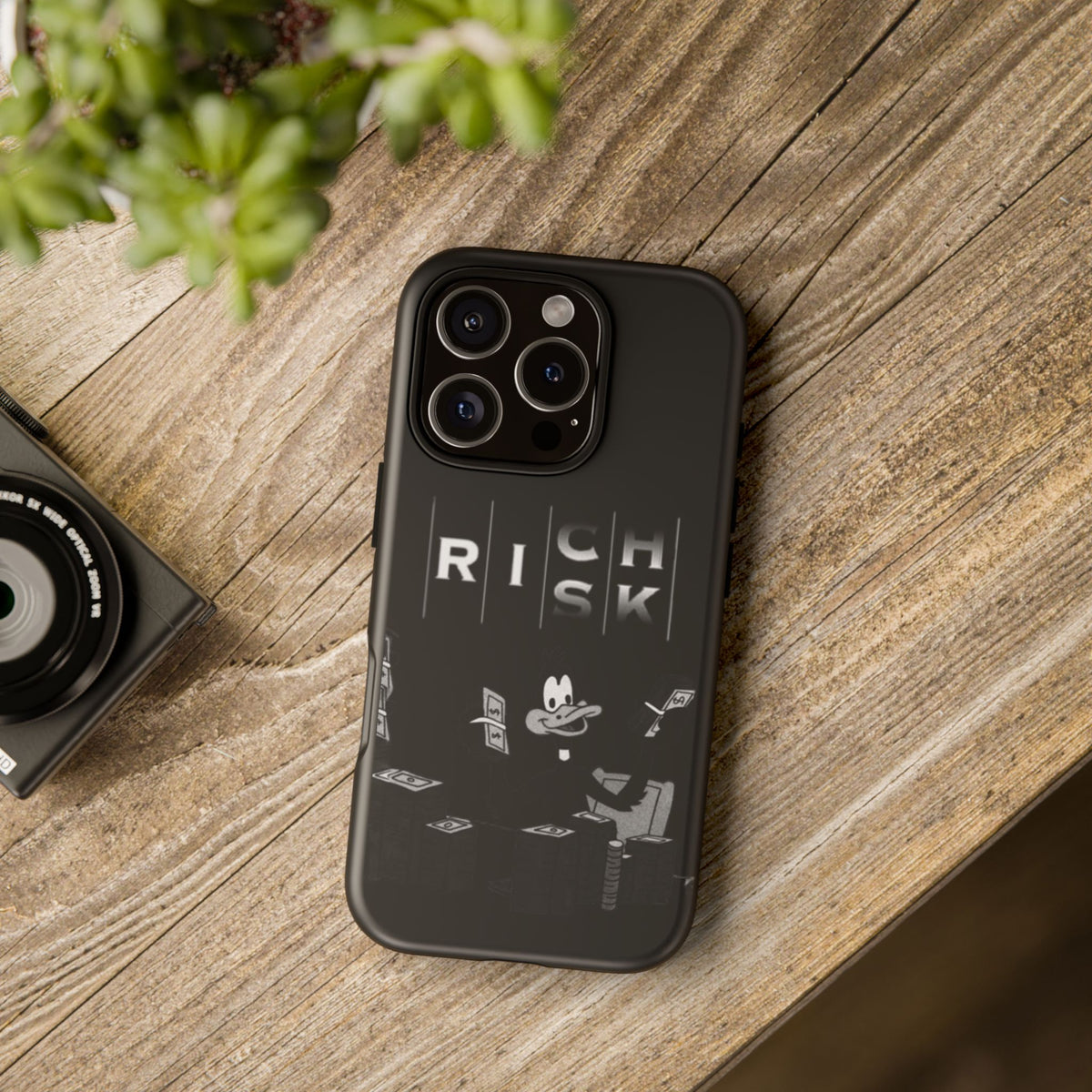 Rich Risk Phone Case — Vintage Money Cartoon Protective Case