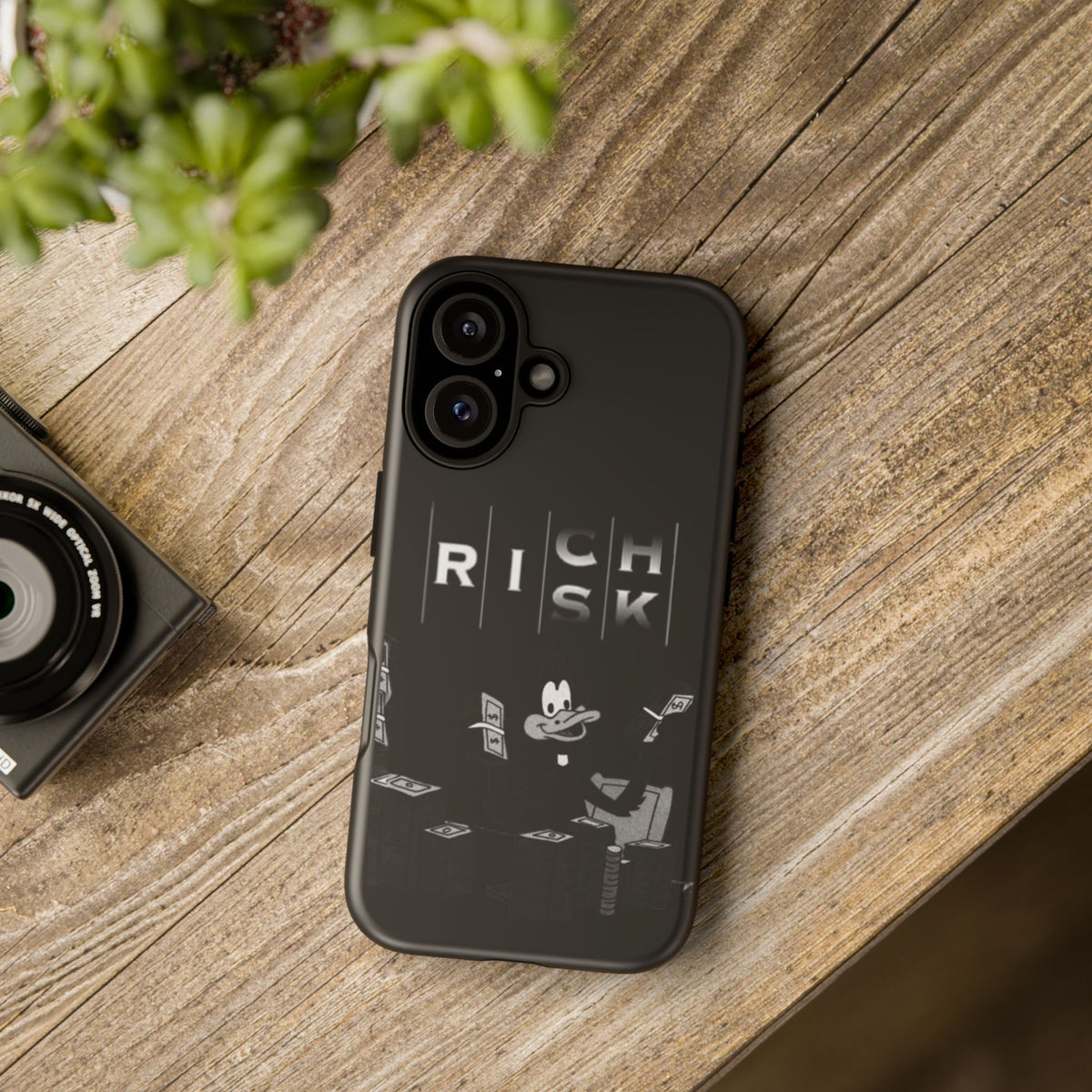 Rich Risk Phone Case — Vintage Money Cartoon Protective Case