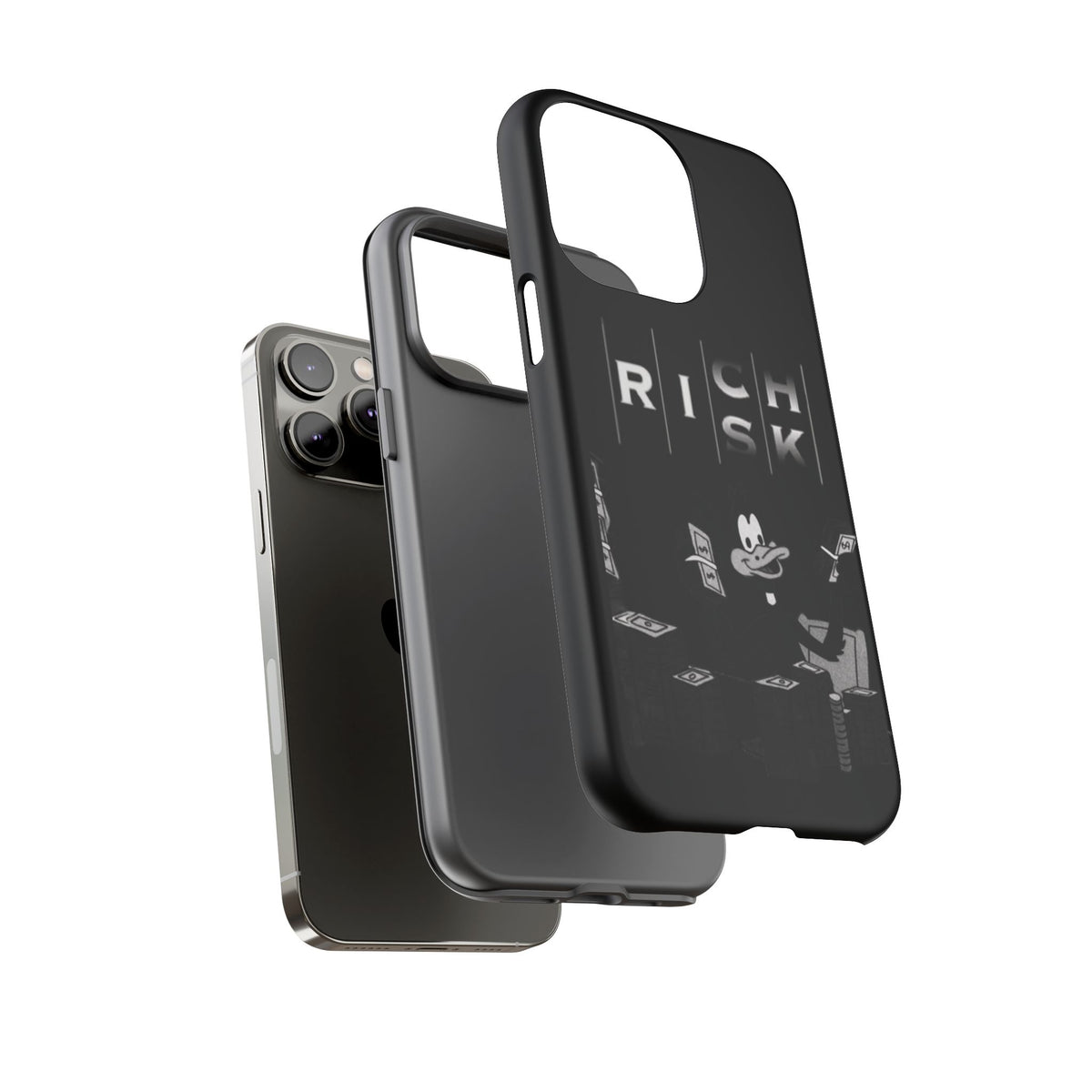 Rich Risk Phone Case — Vintage Money Cartoon Protective Case