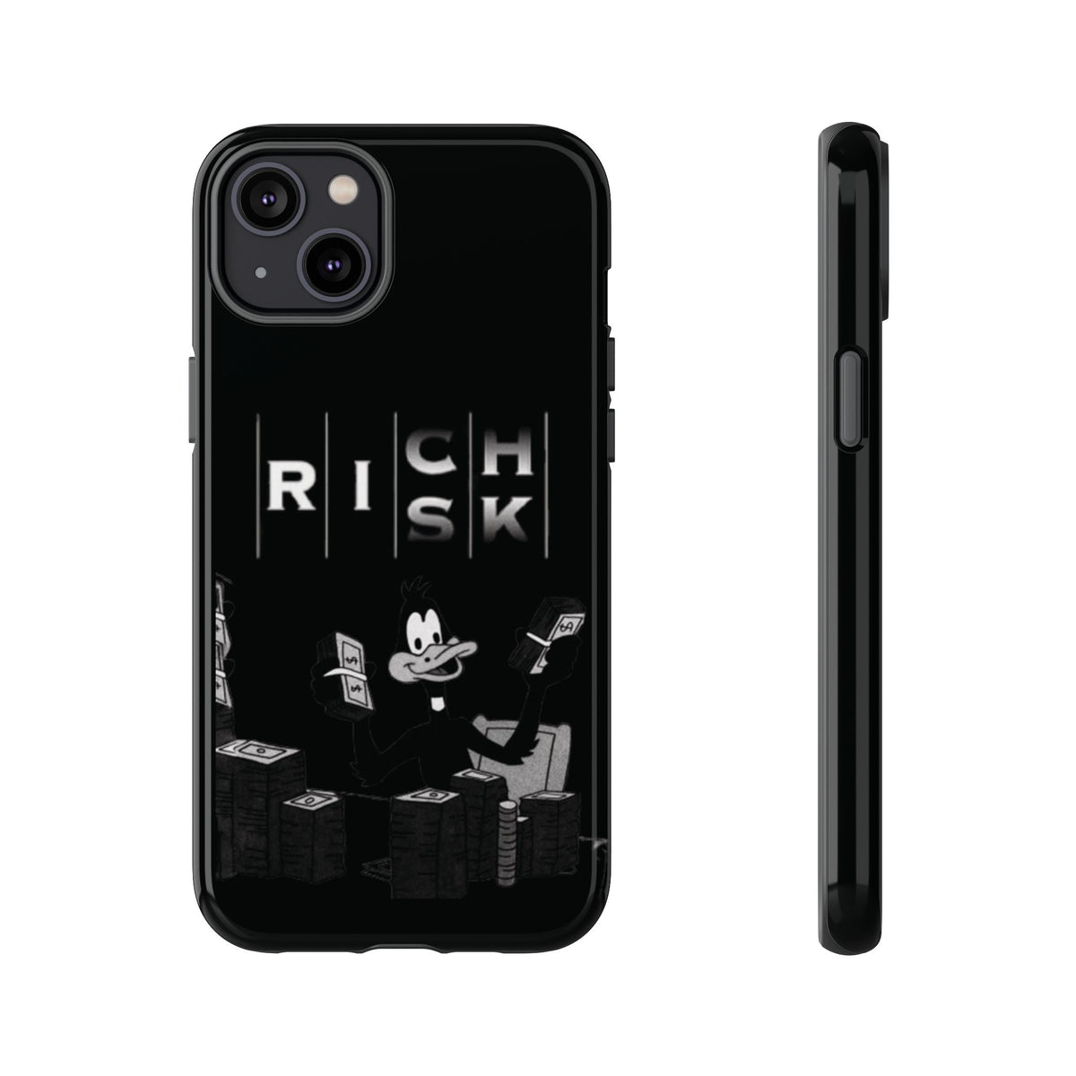 Rich Risk Phone Case — Vintage Money Cartoon Protective Case