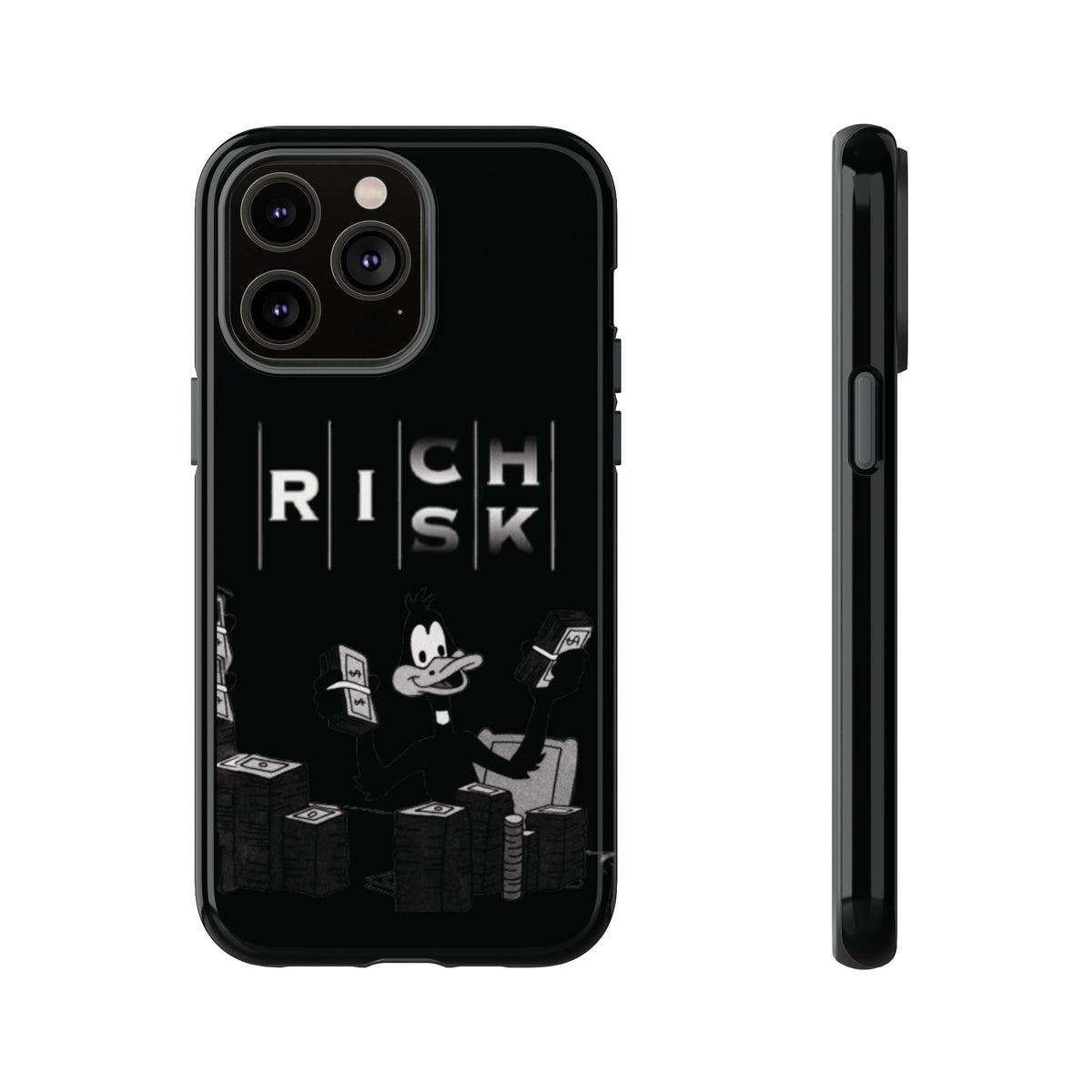 Rich Risk Phone Case — Vintage Money Cartoon Protective Case