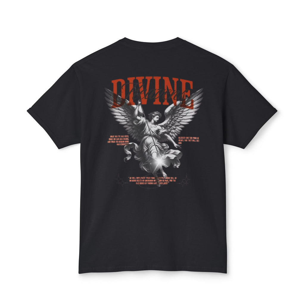 T-Shirt — 'DIVINE' Angel Back Print Chest Crown Logo