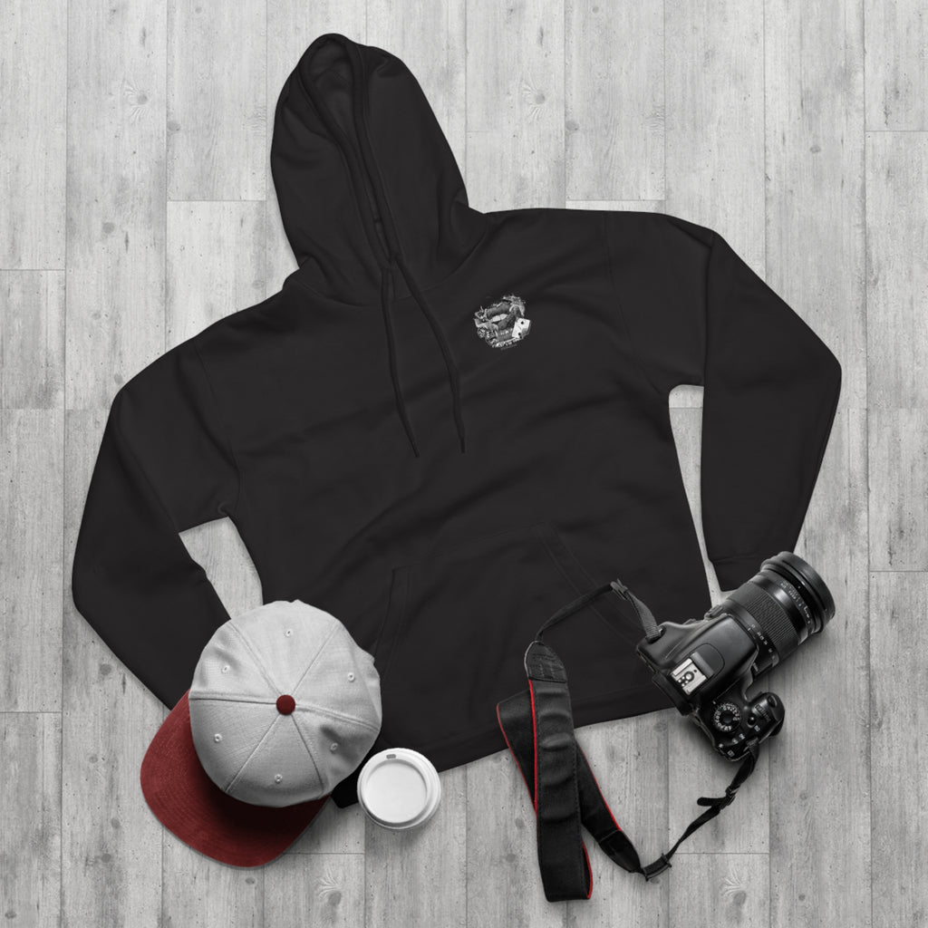 Rise To Win Hoodie — Vintage Poker Lips Graphic Pullover