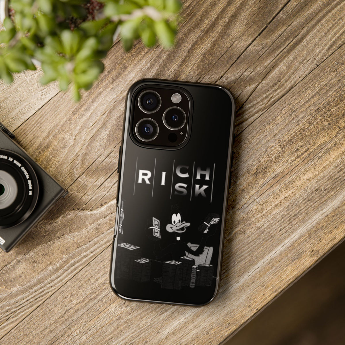 Rich Risk Phone Case — Vintage Money Cartoon Protective Case