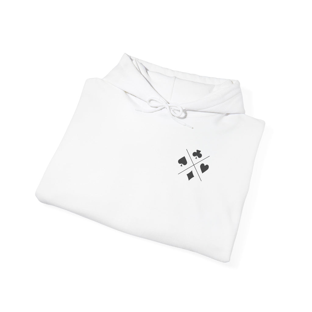 Minimal Card Suits Hoodie – Small Four Suits Chest Design