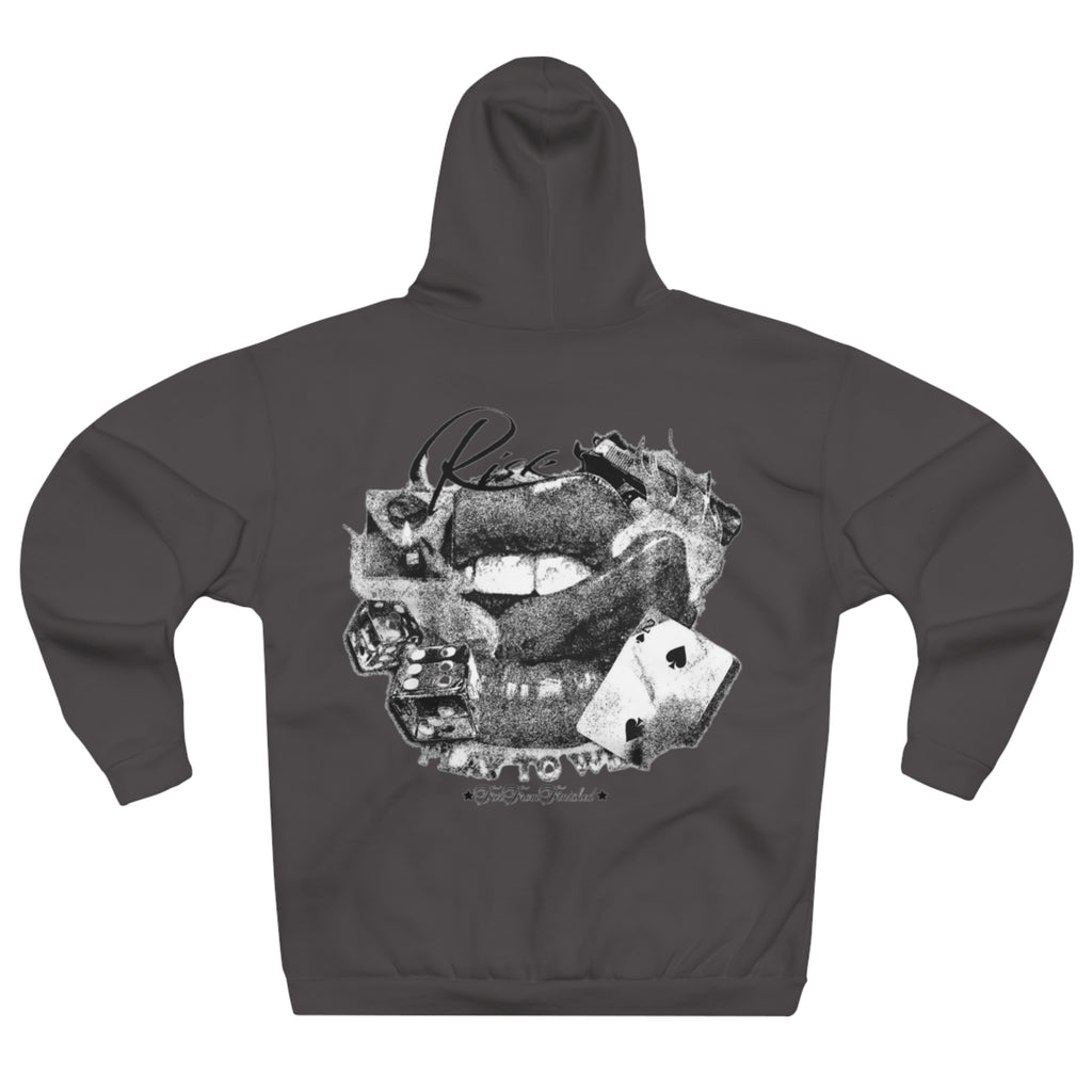 Rise To Win Hoodie — Vintage Poker Lips Graphic Pullover