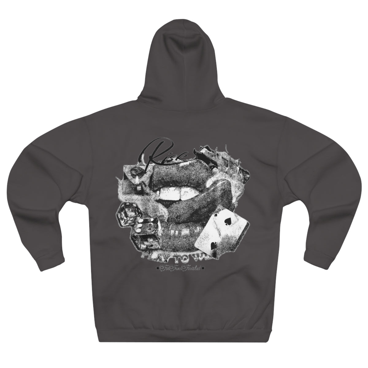 Rise To Win Hoodie — Vintage Poker Lips Graphic Pullover