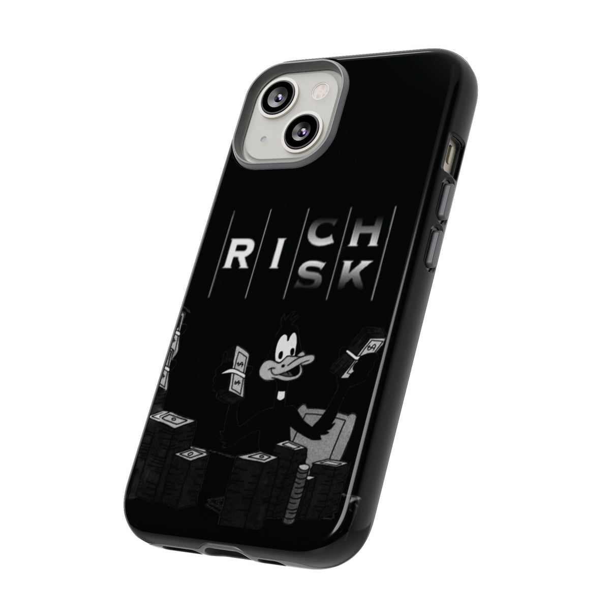 Rich Risk Phone Case — Vintage Money Cartoon Protective Case