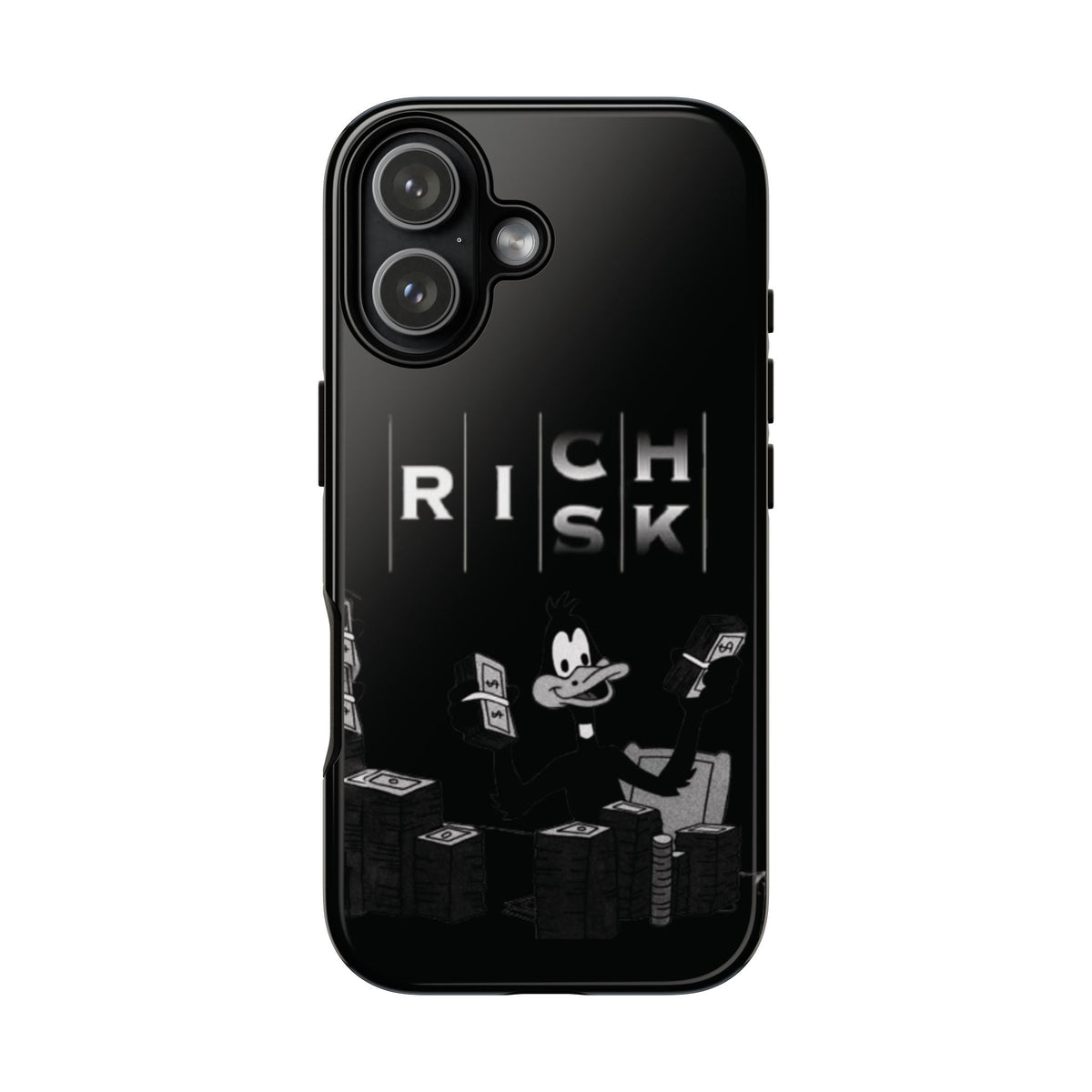 Rich Risk Phone Case — Vintage Money Cartoon Protective Case